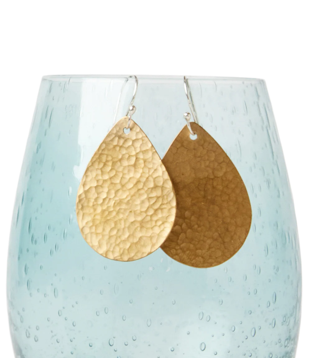 Hammered Teardrop Earrings