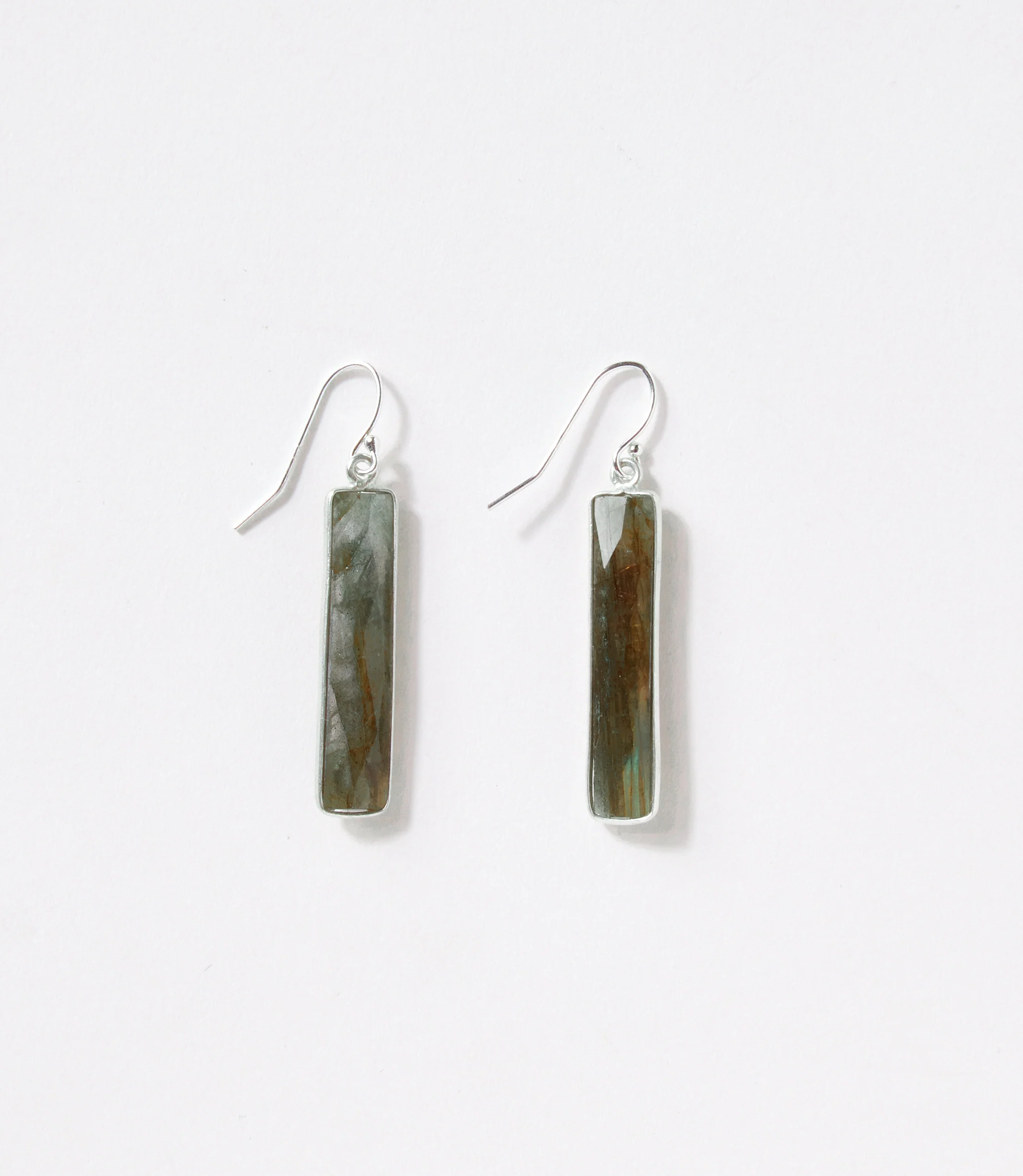 Labradorite Bar Earrings