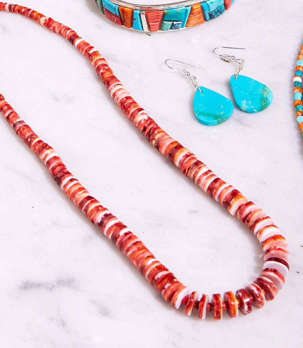 Spiny Oyster Stone Necklace