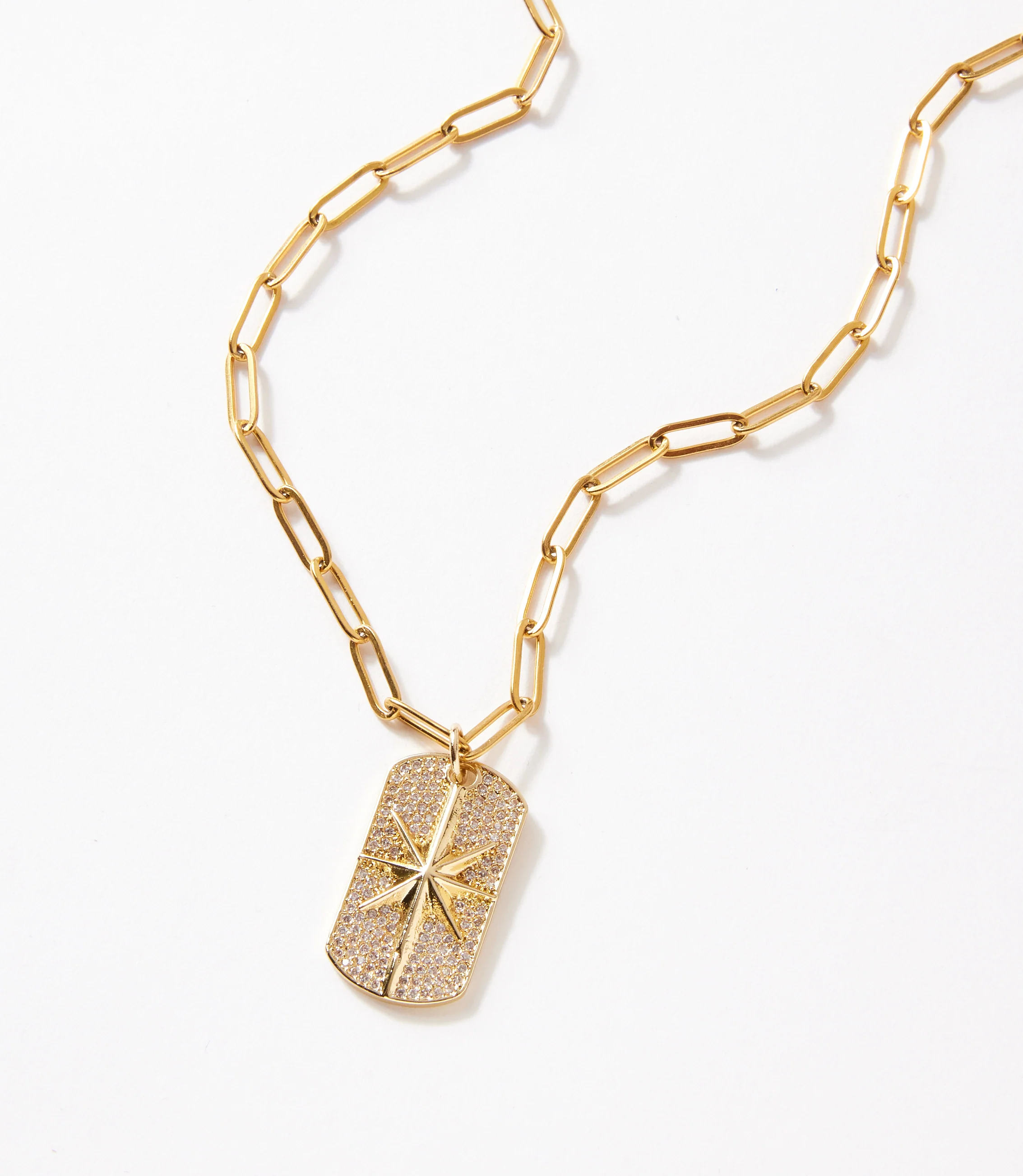 Pavé Star Tag Necklace