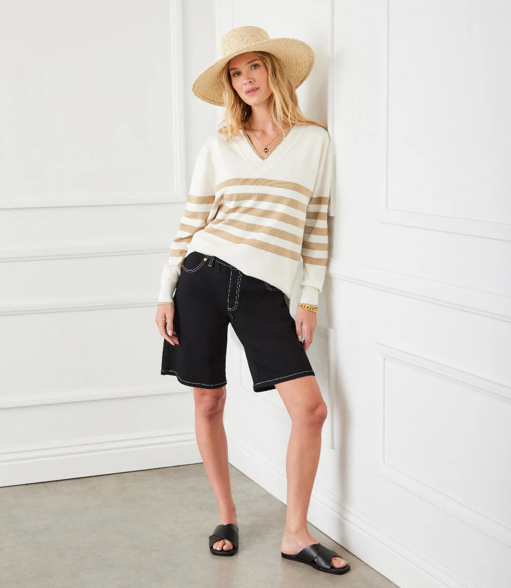 Stripe V-Neck Sweater