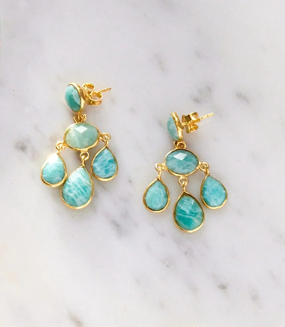Gemstone Chandelier Earrings