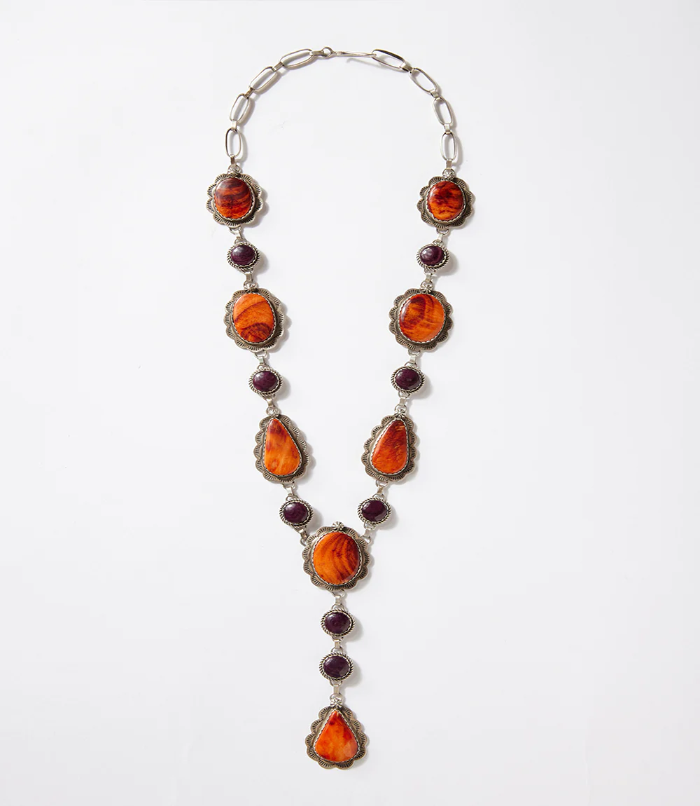 Spiny Oyster Lariat Necklace