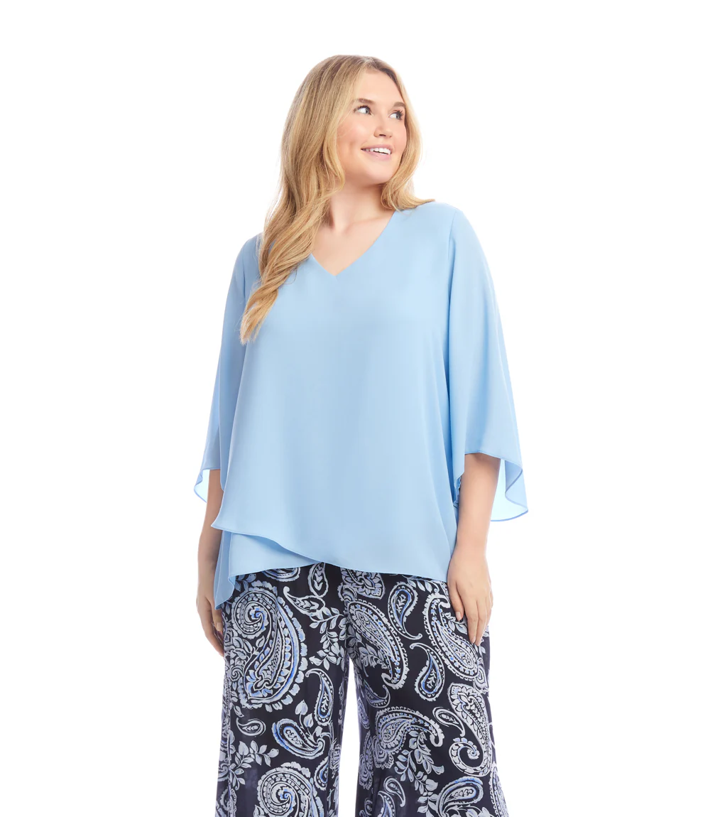 Plus Size Bracelet Sleeve Asymmetric Top
