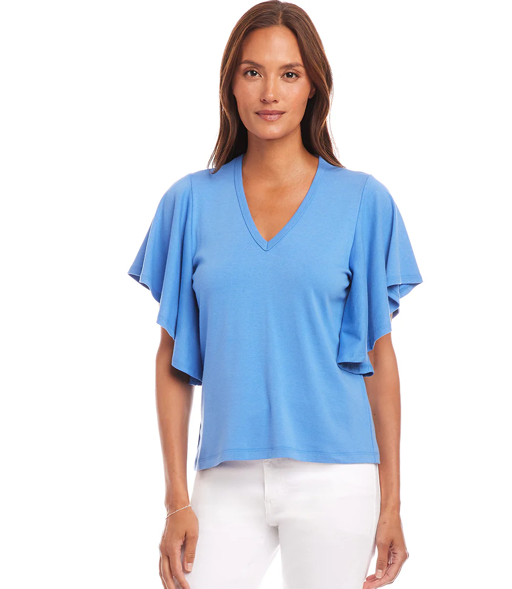 Flutter Sleeve V-Neck Top