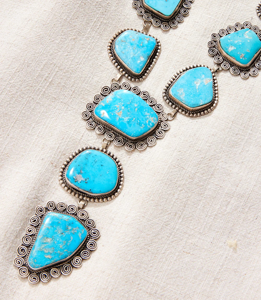 Blue Gem Turquoise Lariat Necklace