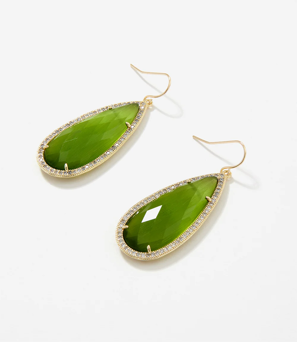 Pavé Long Teardrop Earrings