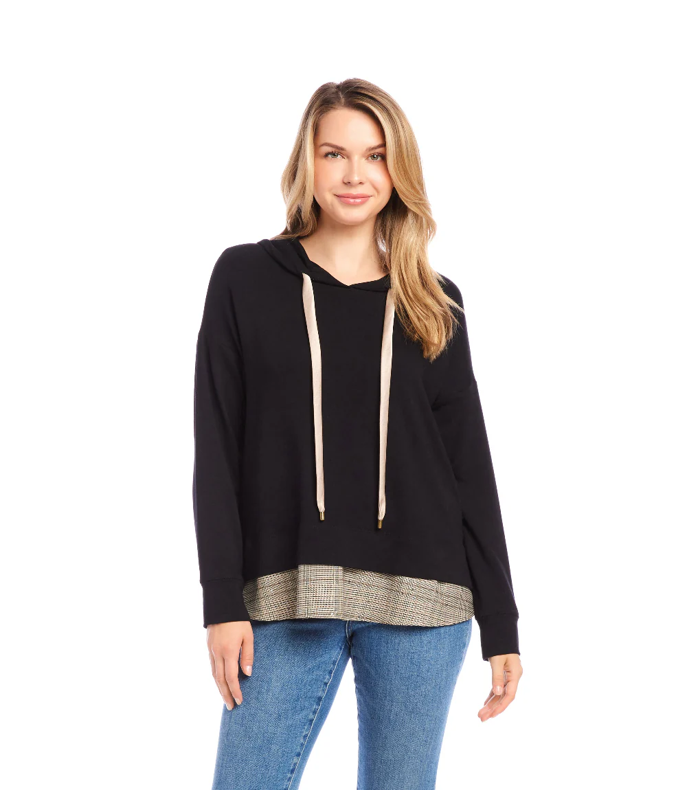 Contrast Hem Hoodie