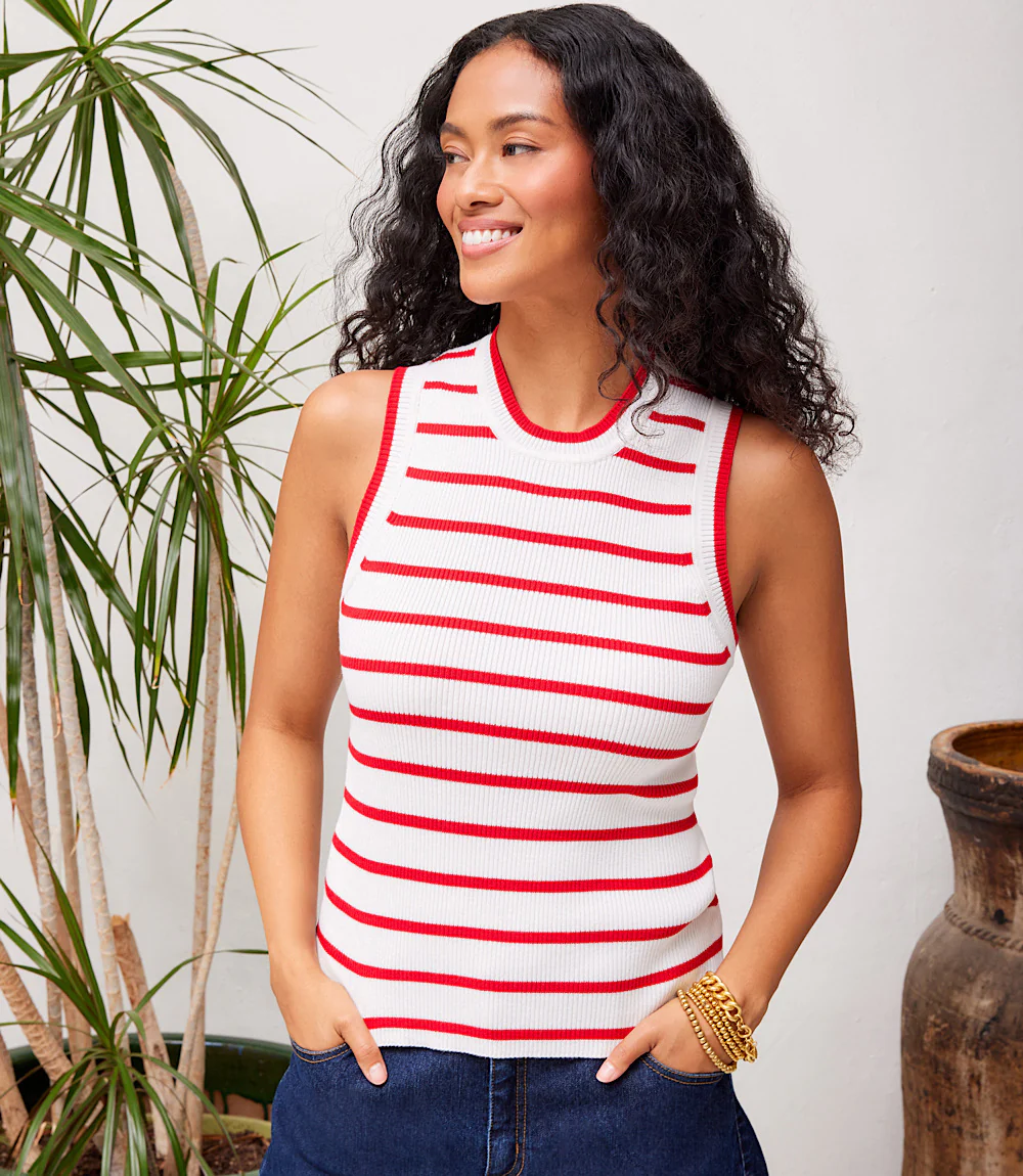Stripe Ribbed Sweater Tank