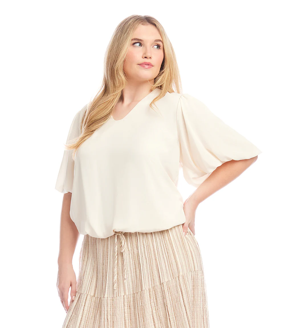 Plus Size Puff Sleeve Top