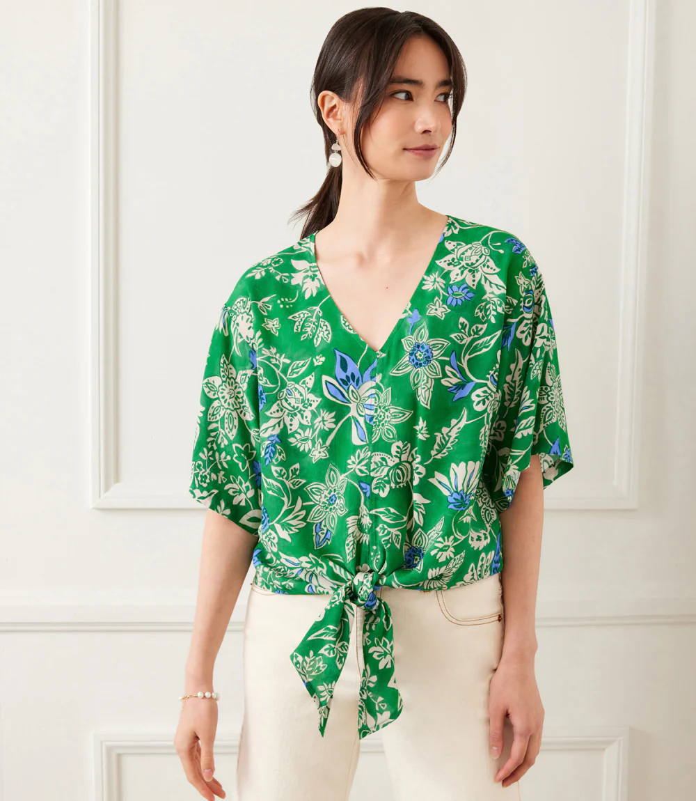 Short Sleeve Tie-Front Top