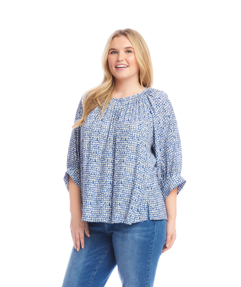 Plus Size Blouson Sleeve Top
