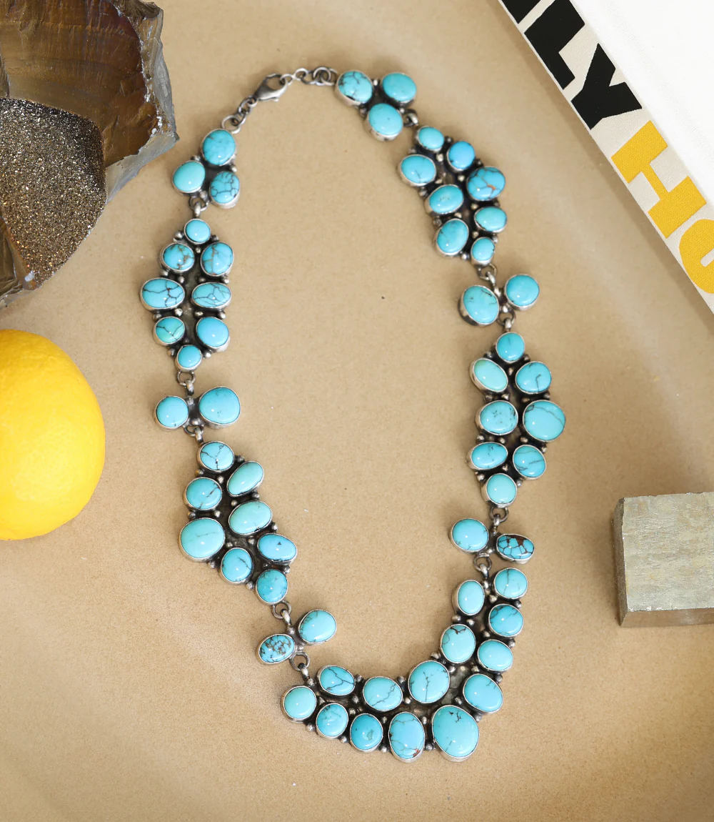 Turquoise Cluster Necklace