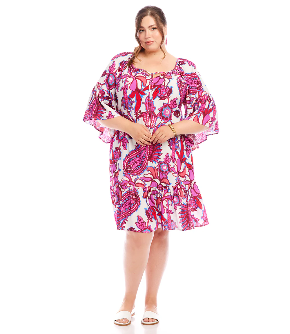Plus Size Ruffle Hem Dress