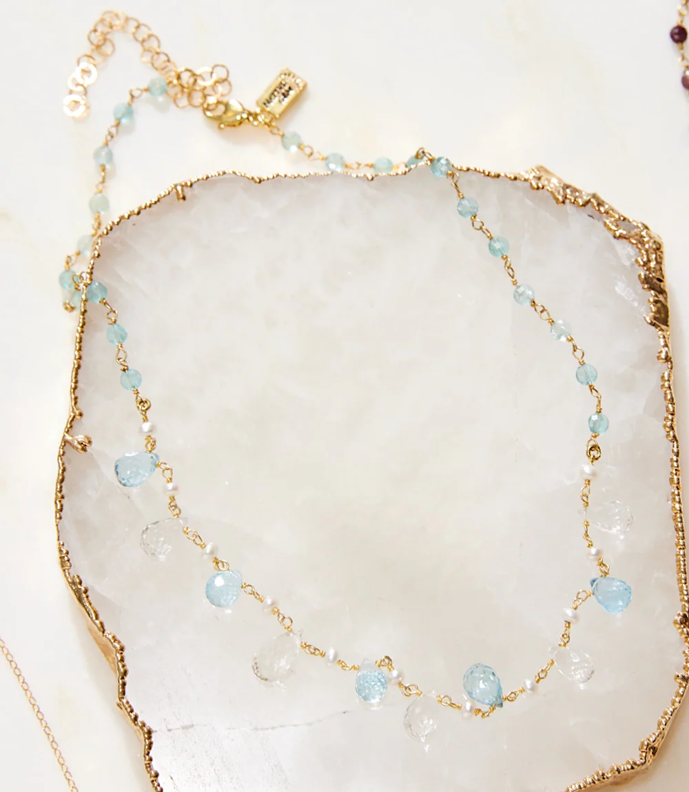 Moonstone And Chalcedony Necklace