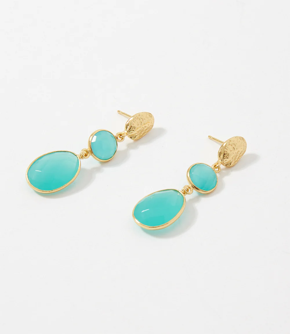 Double Drop Gemstone Earrings