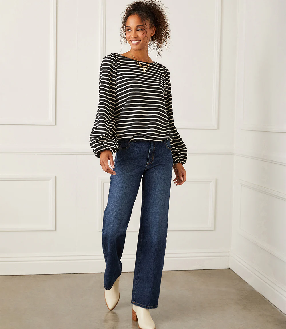 Stripe Boatneck Top