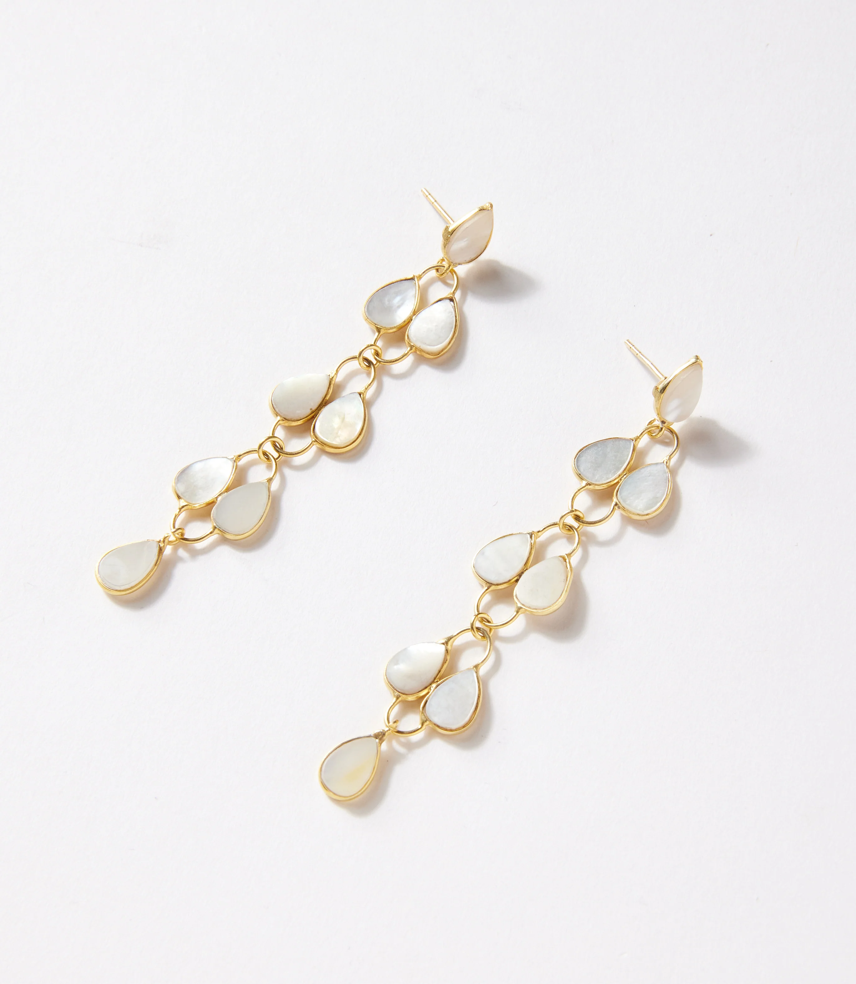 Feather Drop Gemstone Earrings