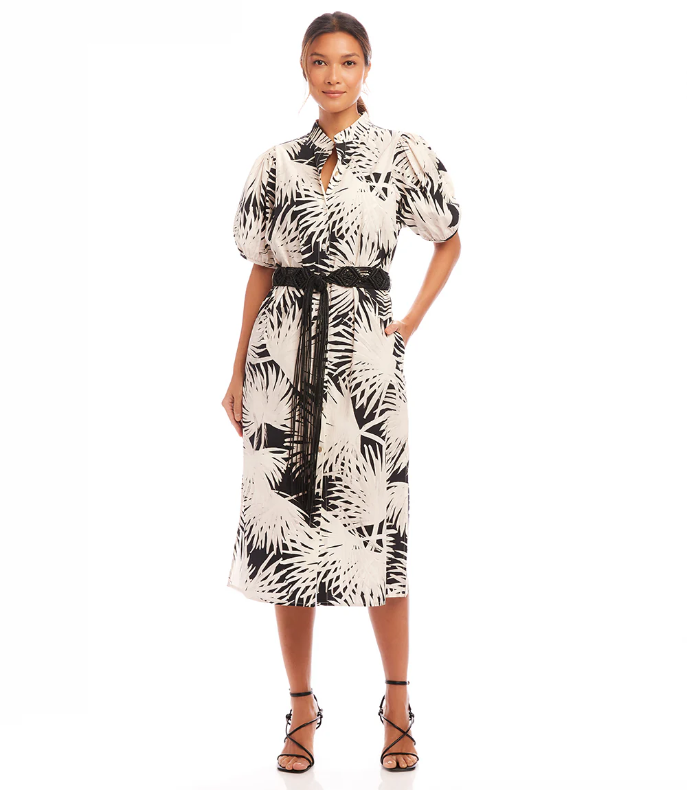 Puff Sleeve Midi Shirtdress