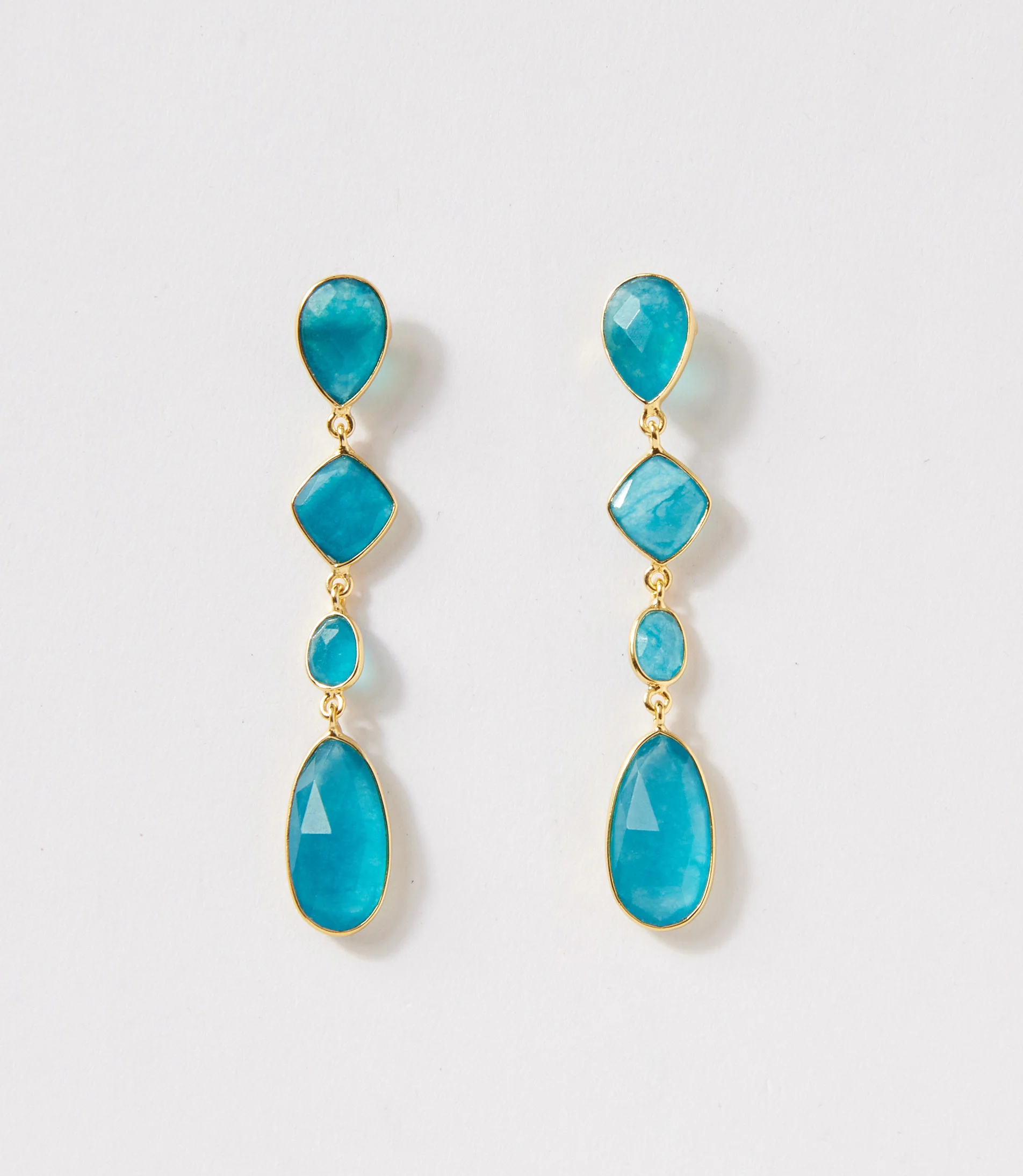 Mixed Gemstone Strand Earrings