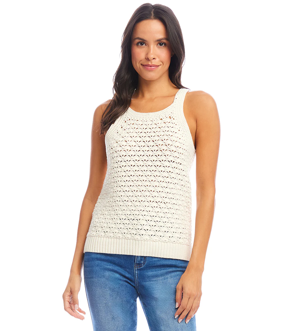 Sleeveless Crochet Sweater