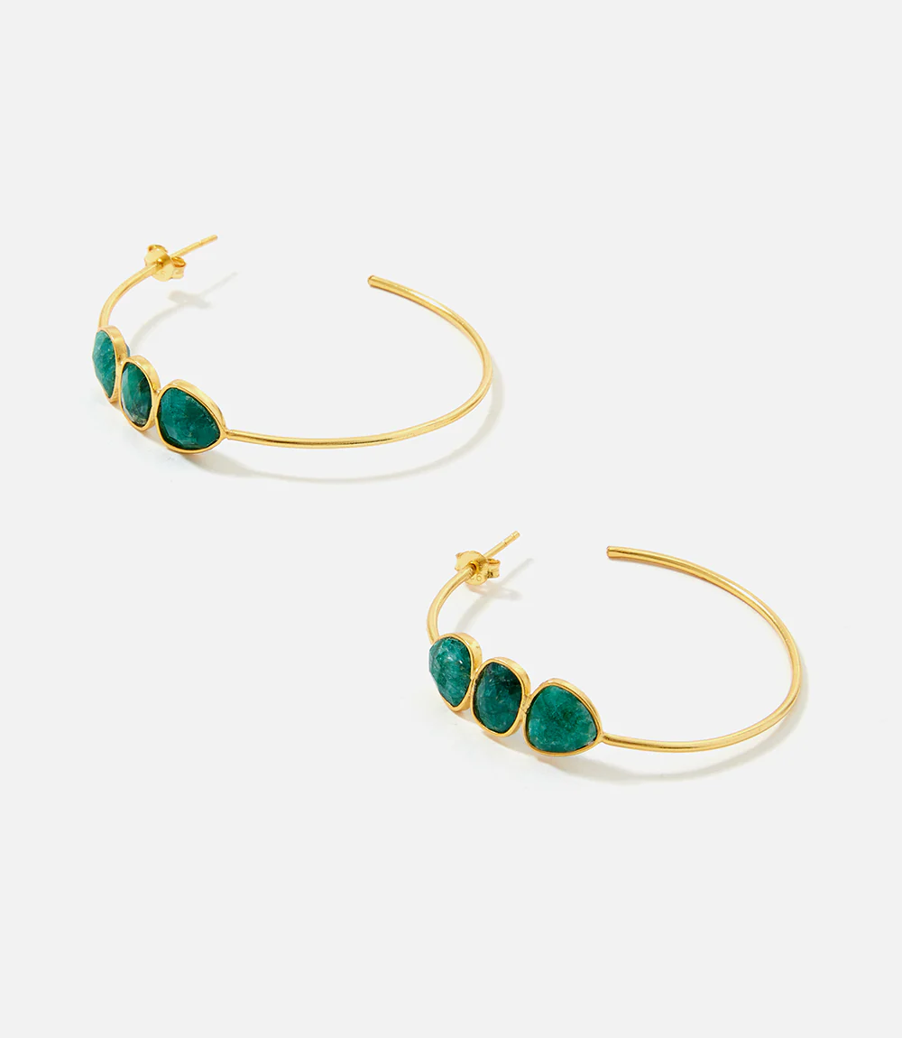 Gemstone Hoop Earrings