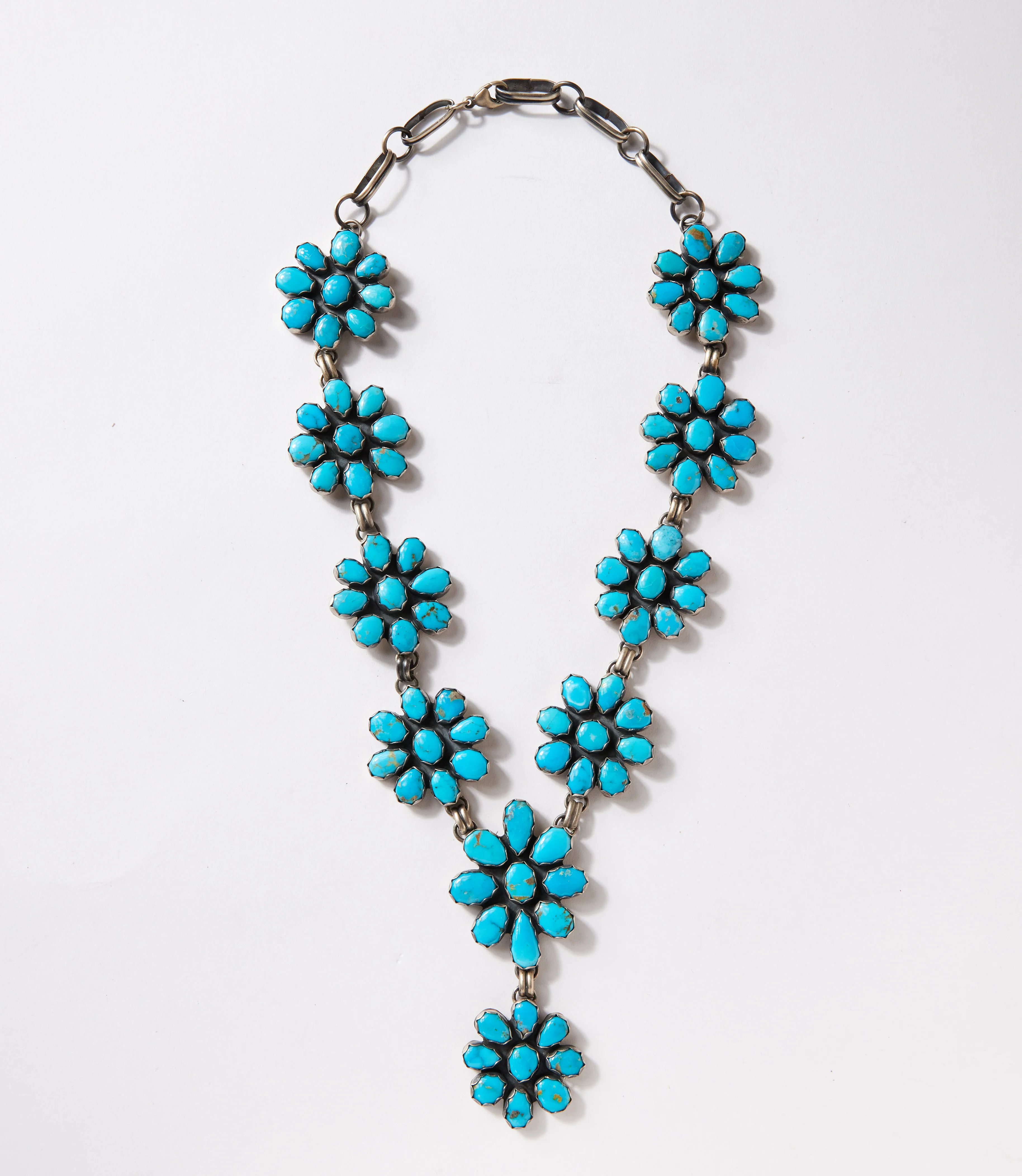 Kingman Turquoise Cluster Necklace