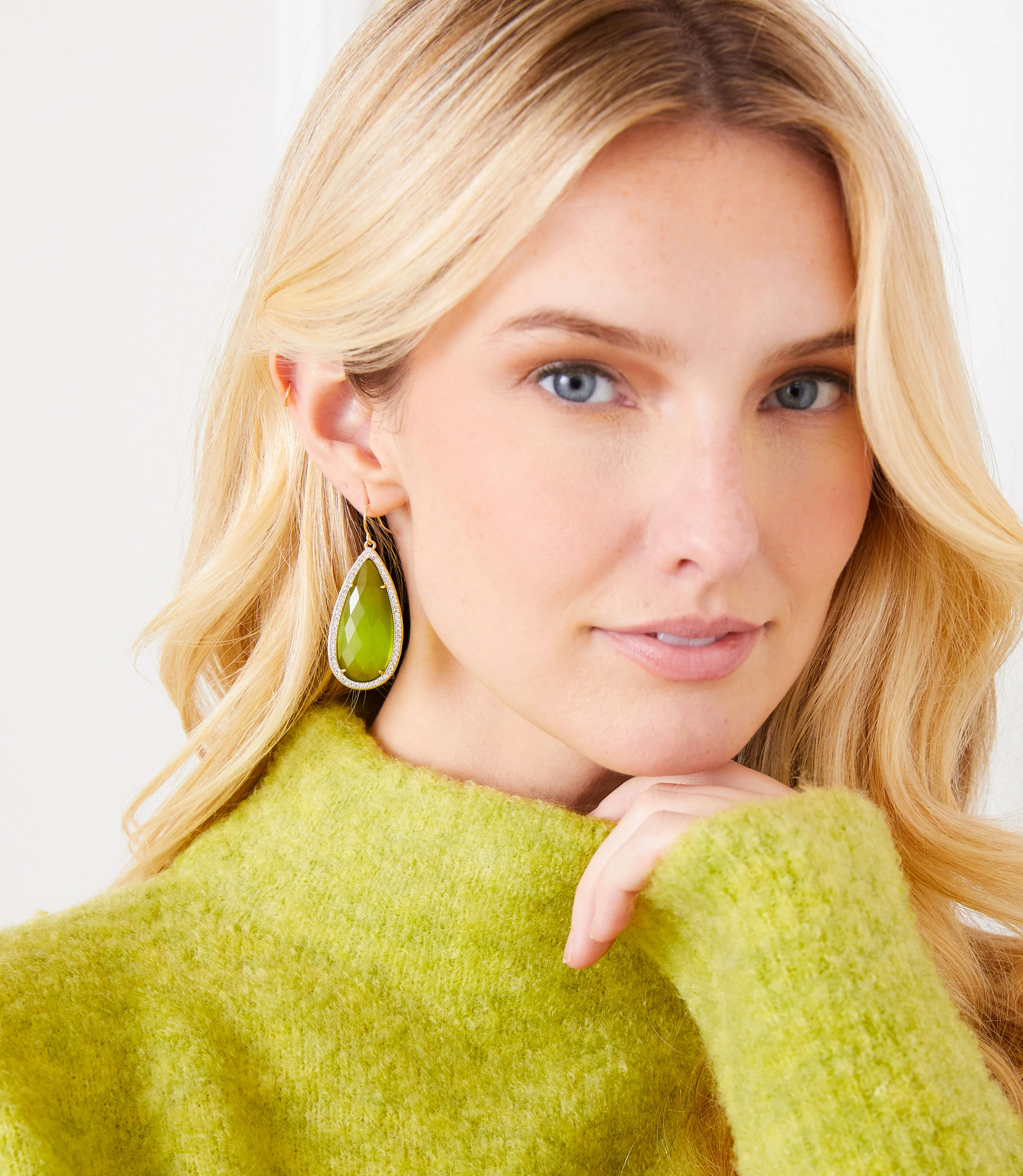 Pavé Long Teardrop Earrings