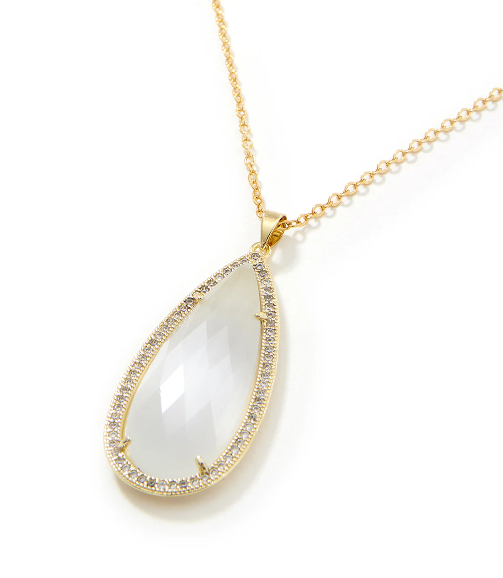 Pavé Teardrop Pendant Necklace