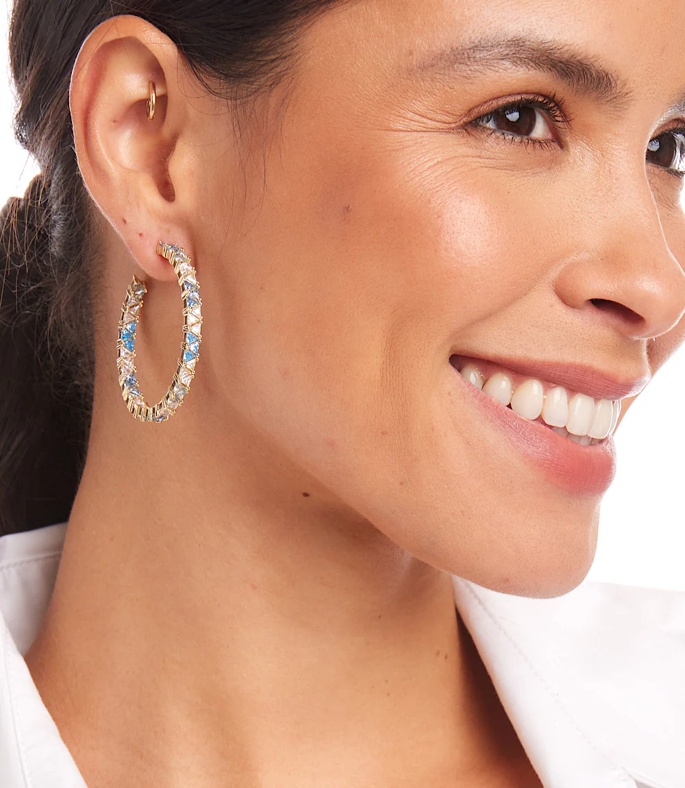 Gemstone Hoop Earrings