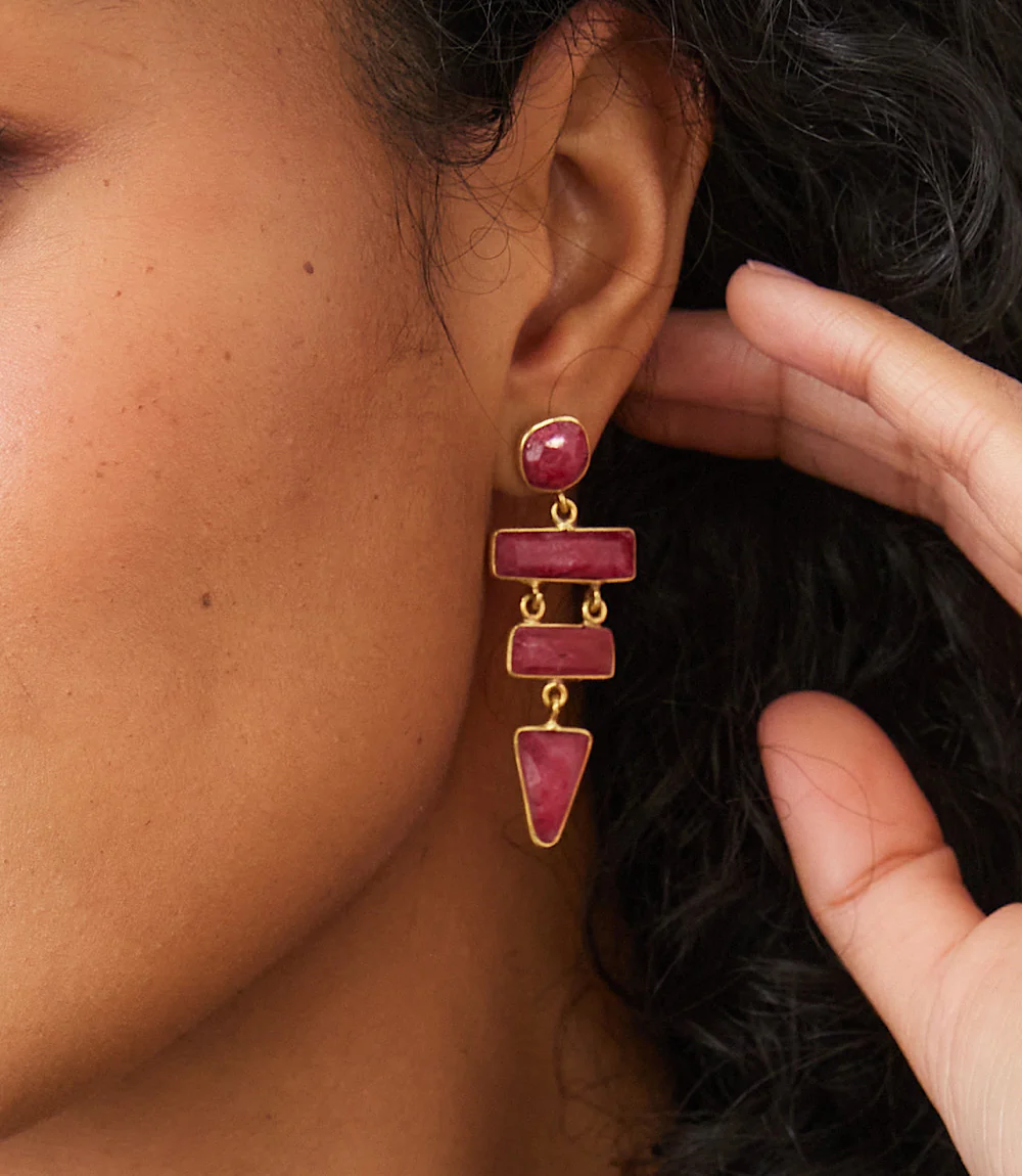 Gemstone Dangle Earrings