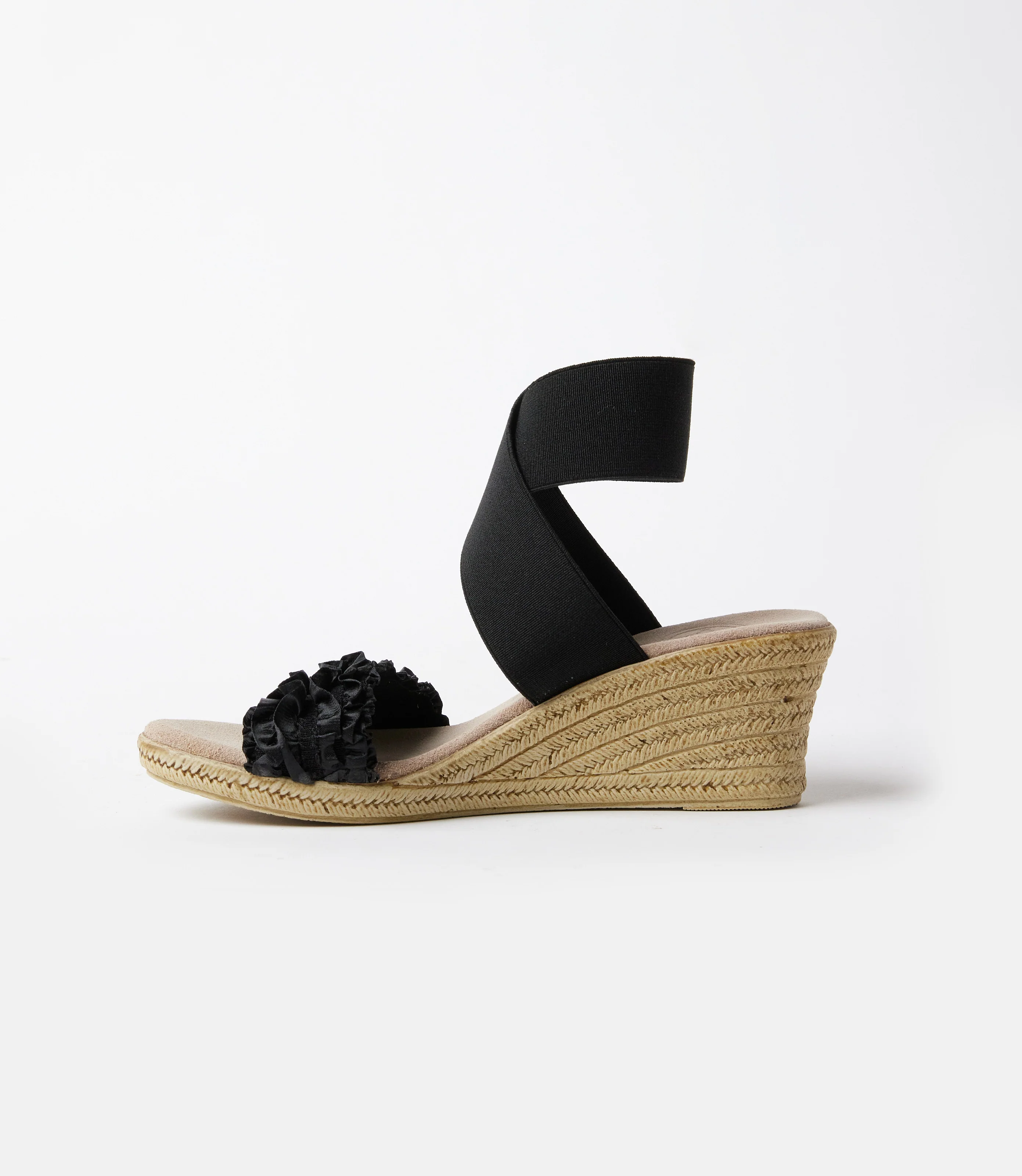 Carolina Ruffle Espadrille Wedge Sandals