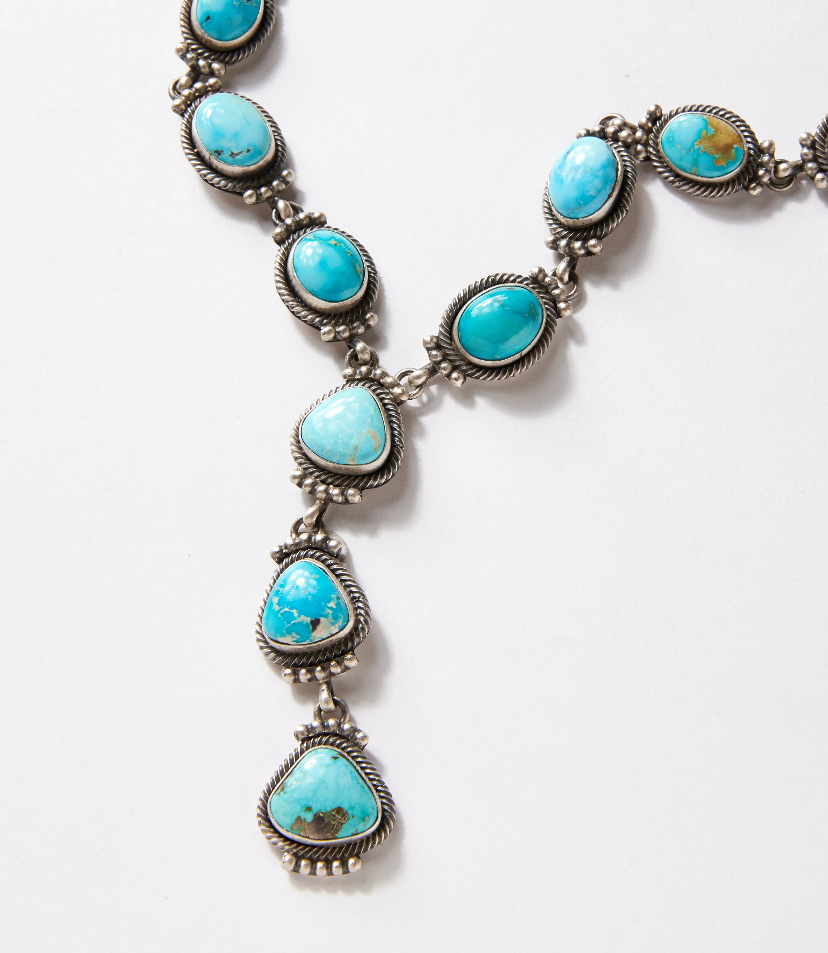 Royston Turquoise Lariat Necklace And Earring Set