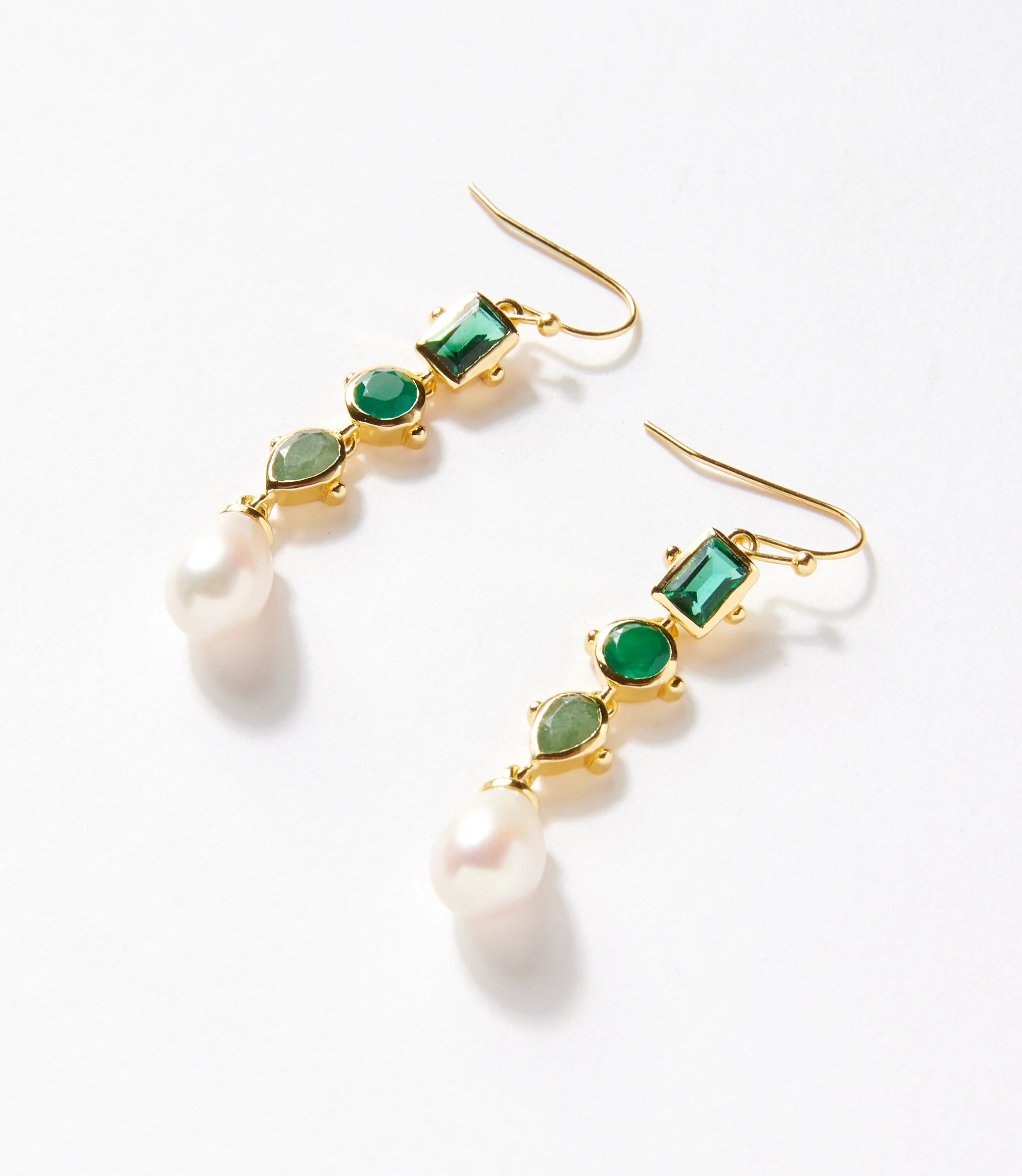 Multi Gemstone Drop Earrings