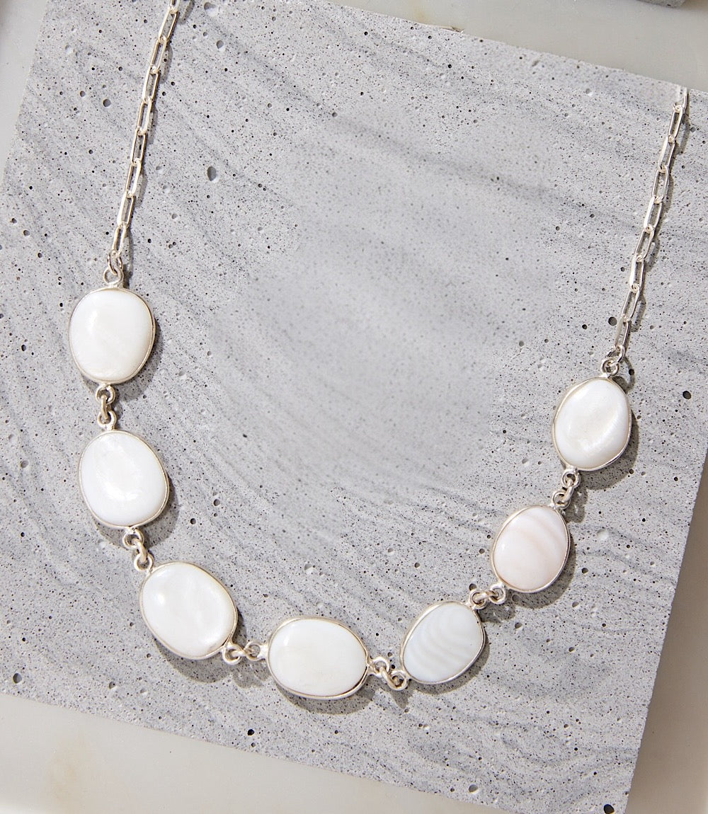 Mother Of Pearl Station Necklace