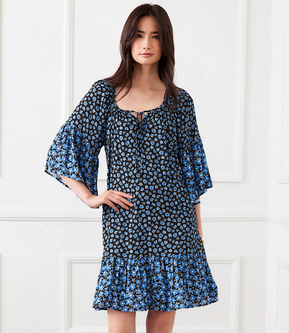 Contrast Ruffle Hem Dress