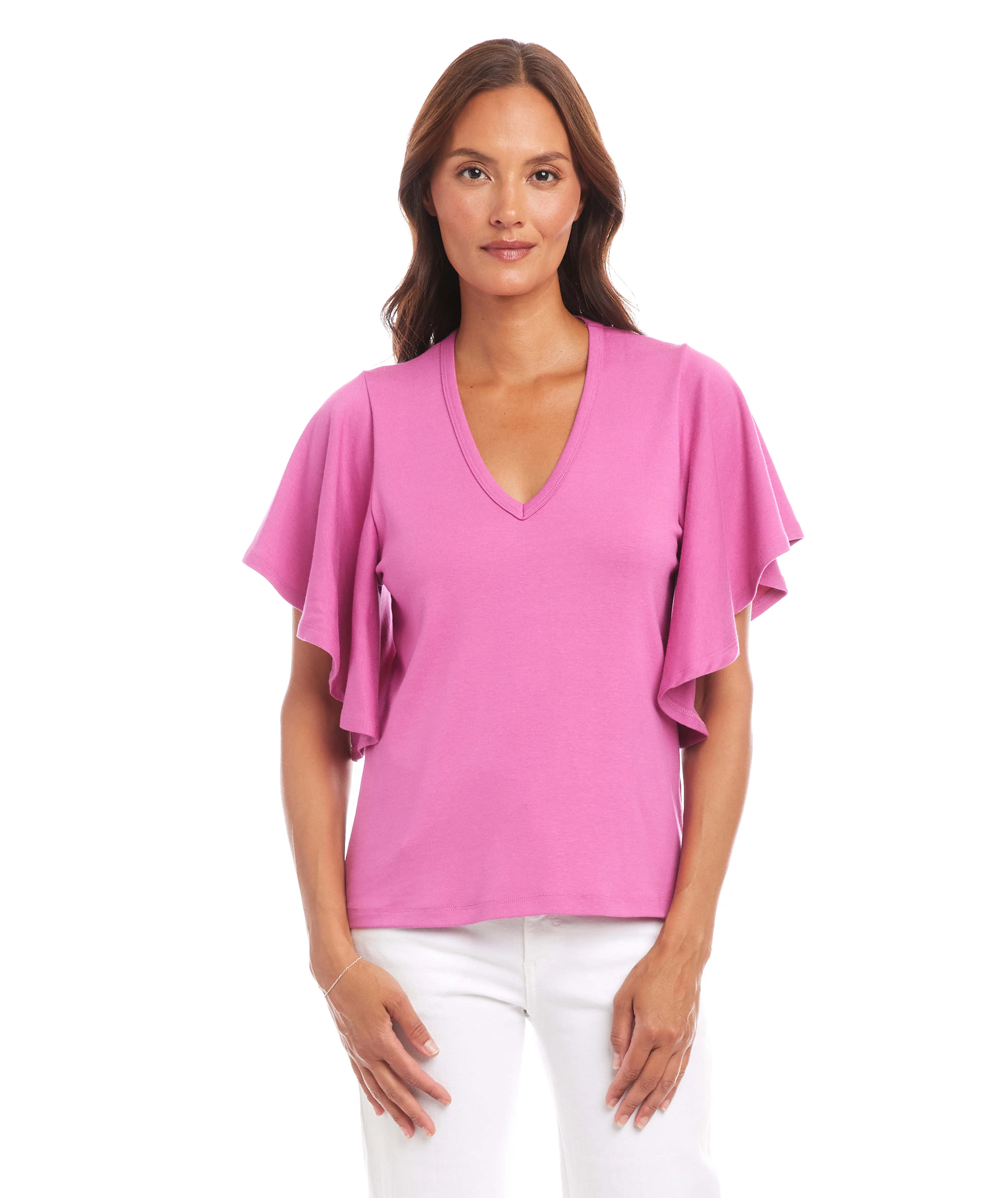 Flutter Sleeve V-Neck Top