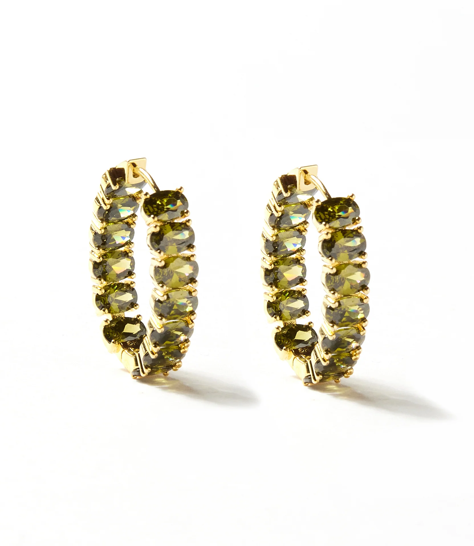 Gemstone Hoop Earrings