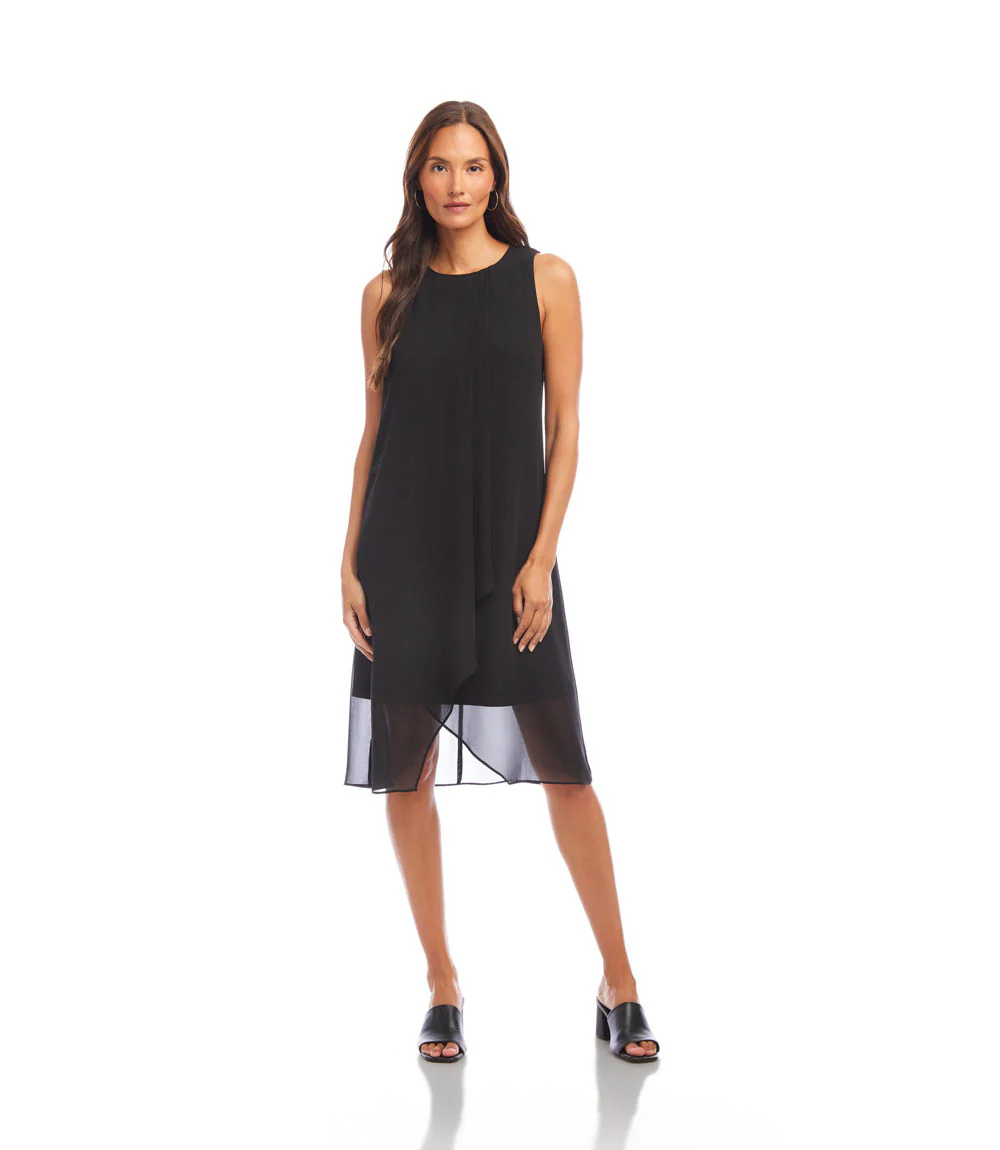 Sleeveless Draped Crossover Dress