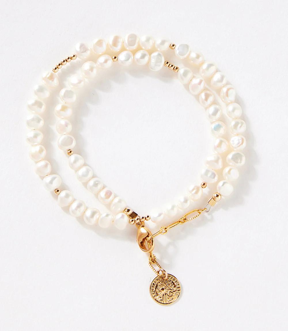 Pearl Double Wrap Bracelet