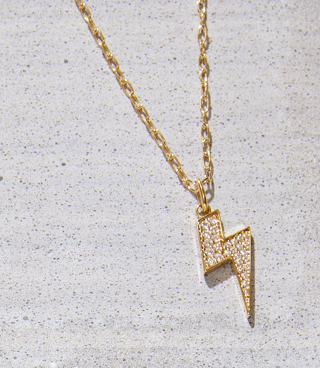 Pavé Lightning Bolt Necklace