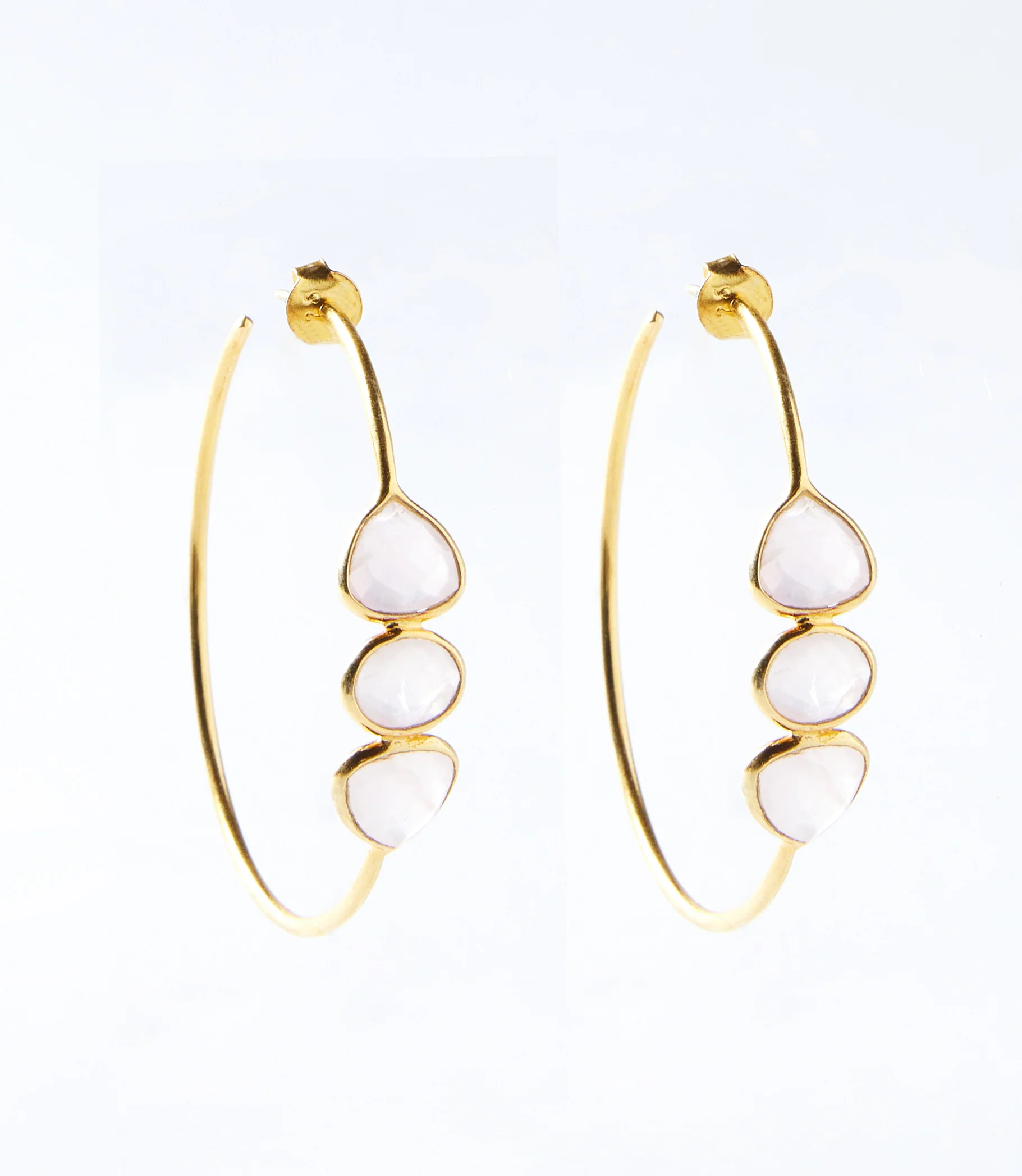 Gemstone Hoop Earrings