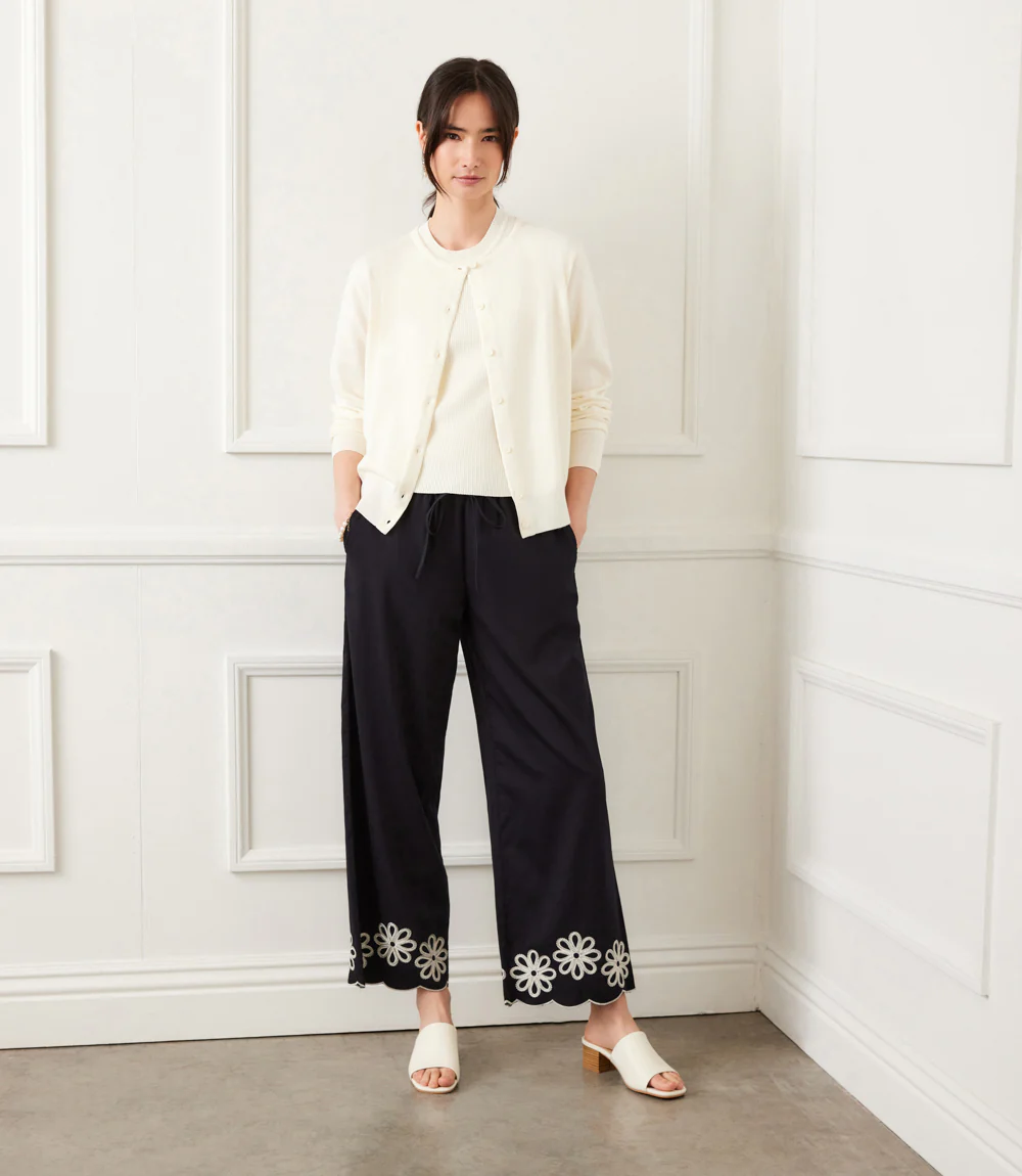 Scallop Drawstring Pants
