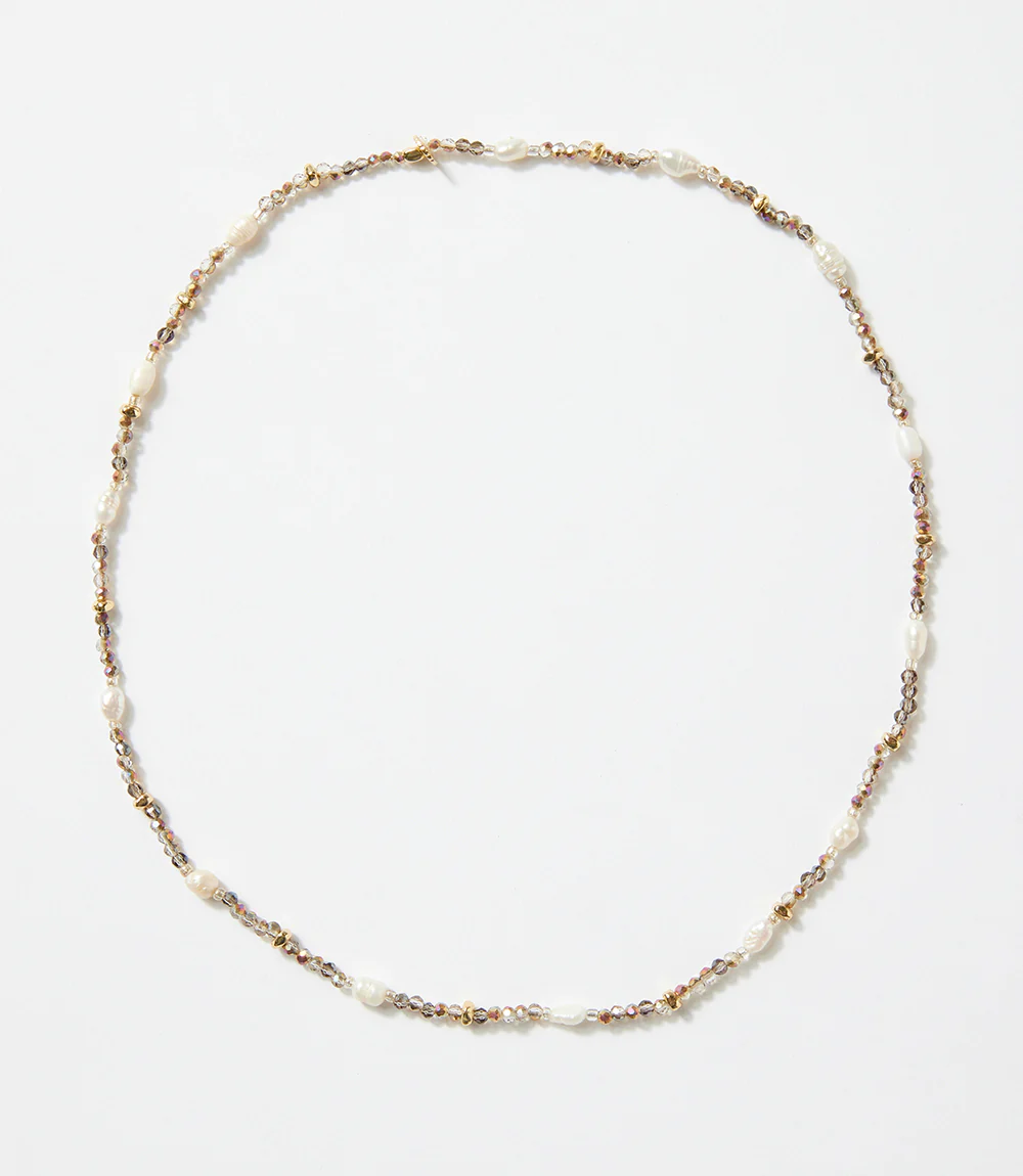 Beaded Gemstone And Pearl Stretch Bracelet