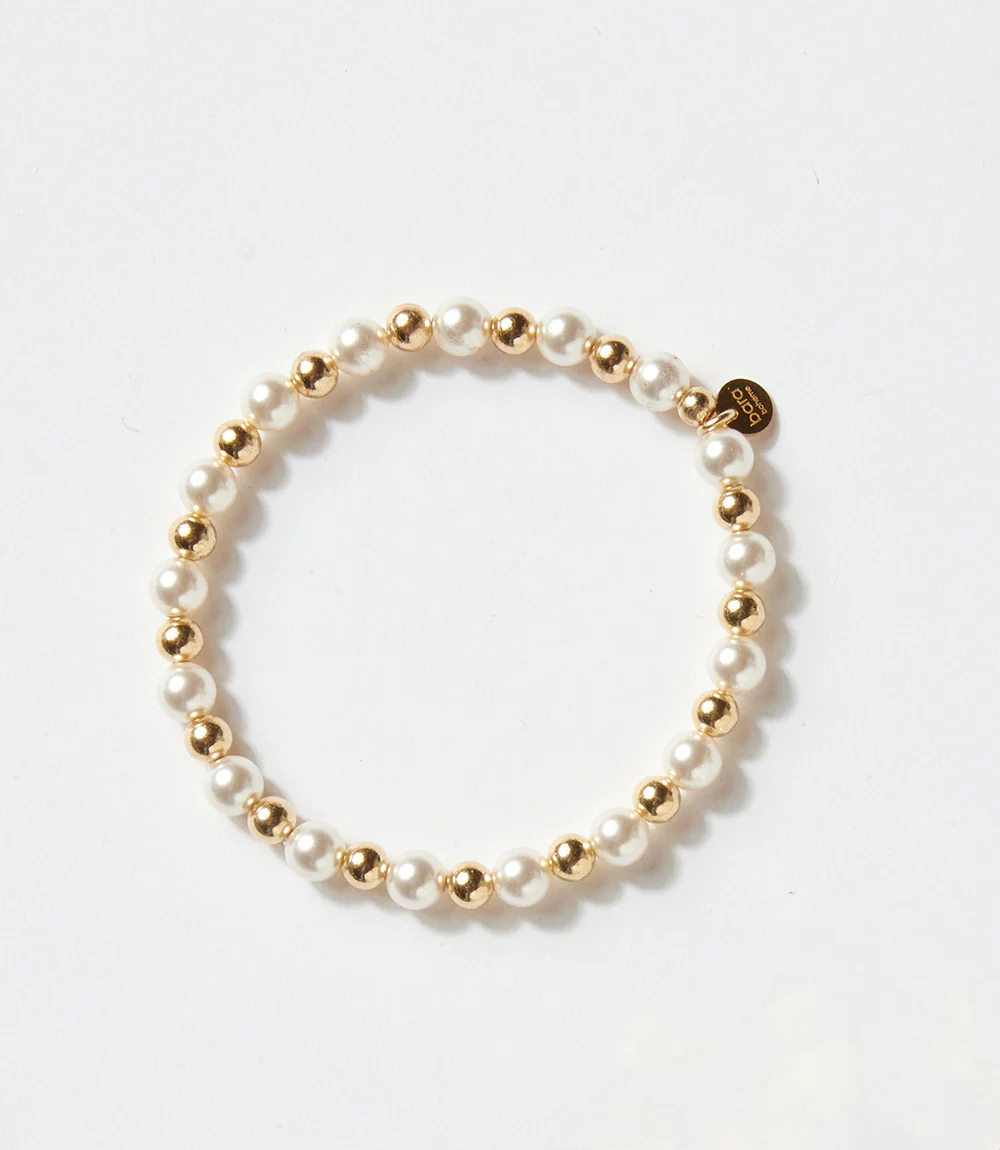 Pearl And Gold Beaded Bracelet