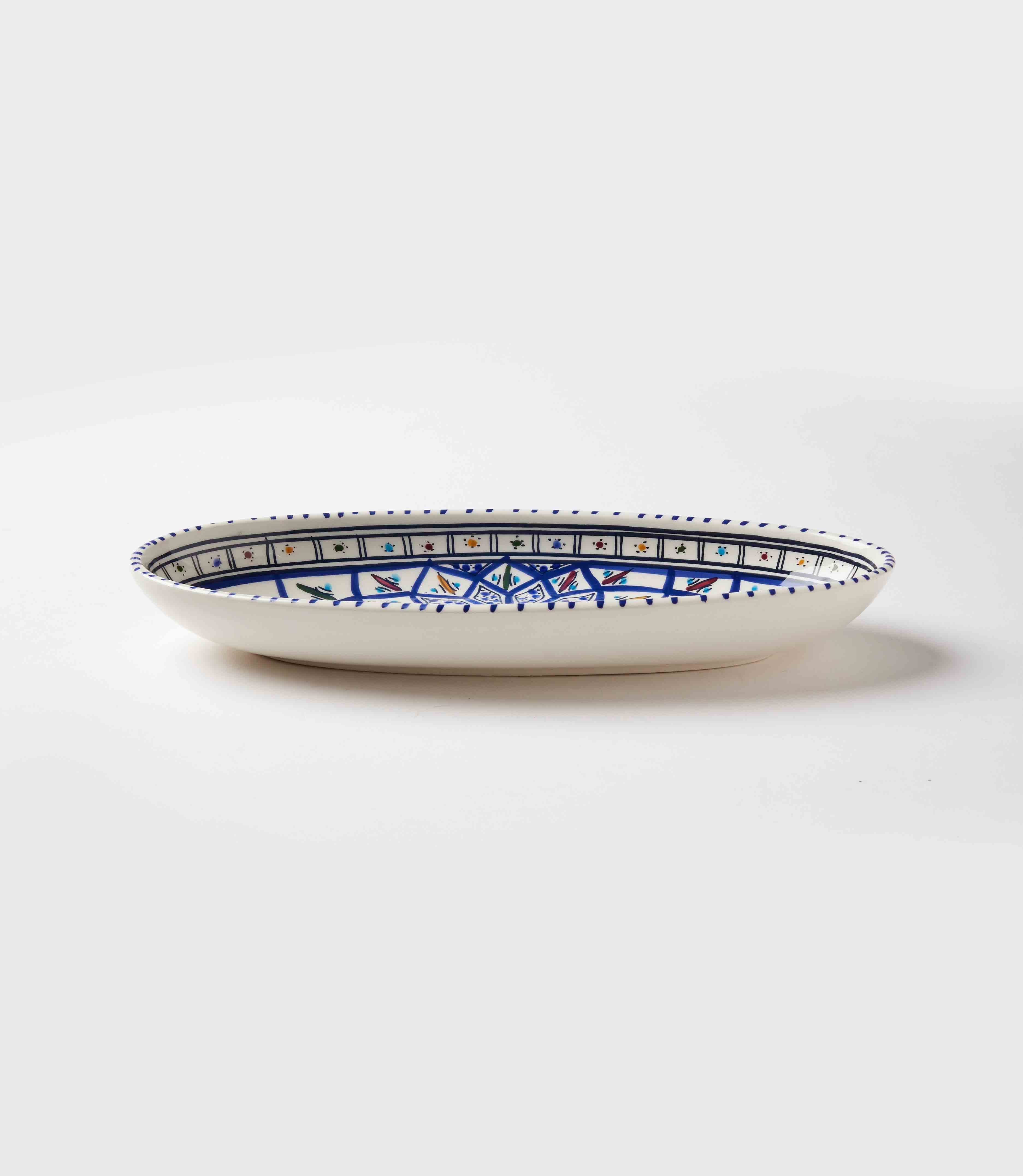 Handpainted Ceramic Oval Bowl