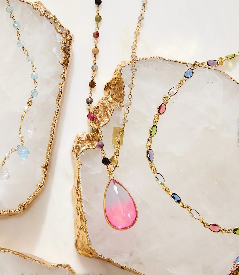 Teardrop Gemstone Necklace