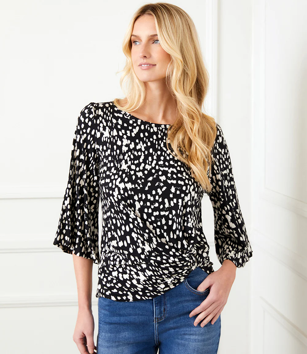 Flare Sleeve Pick-Up Top