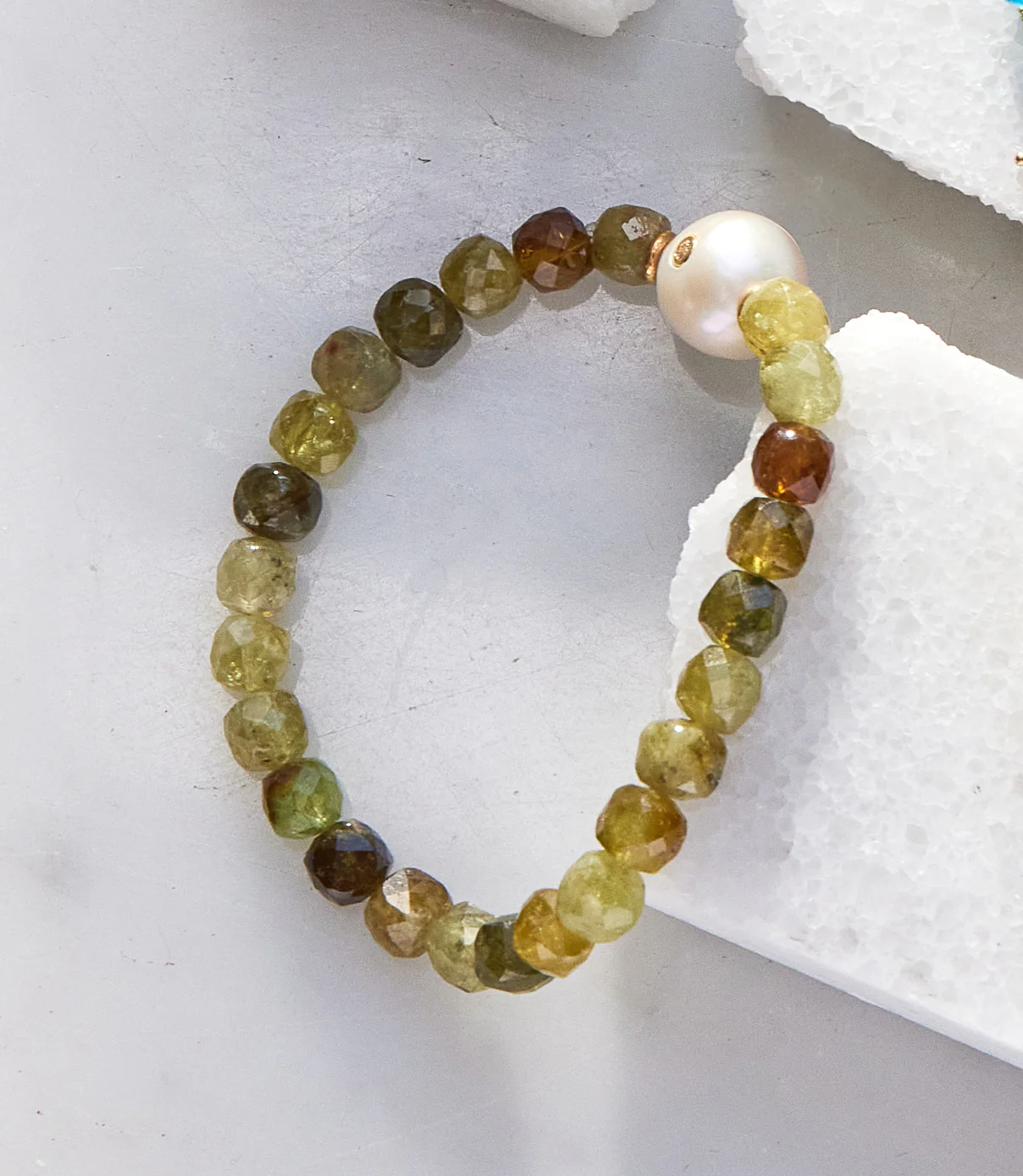 Gemstone And Pearl Bracelet