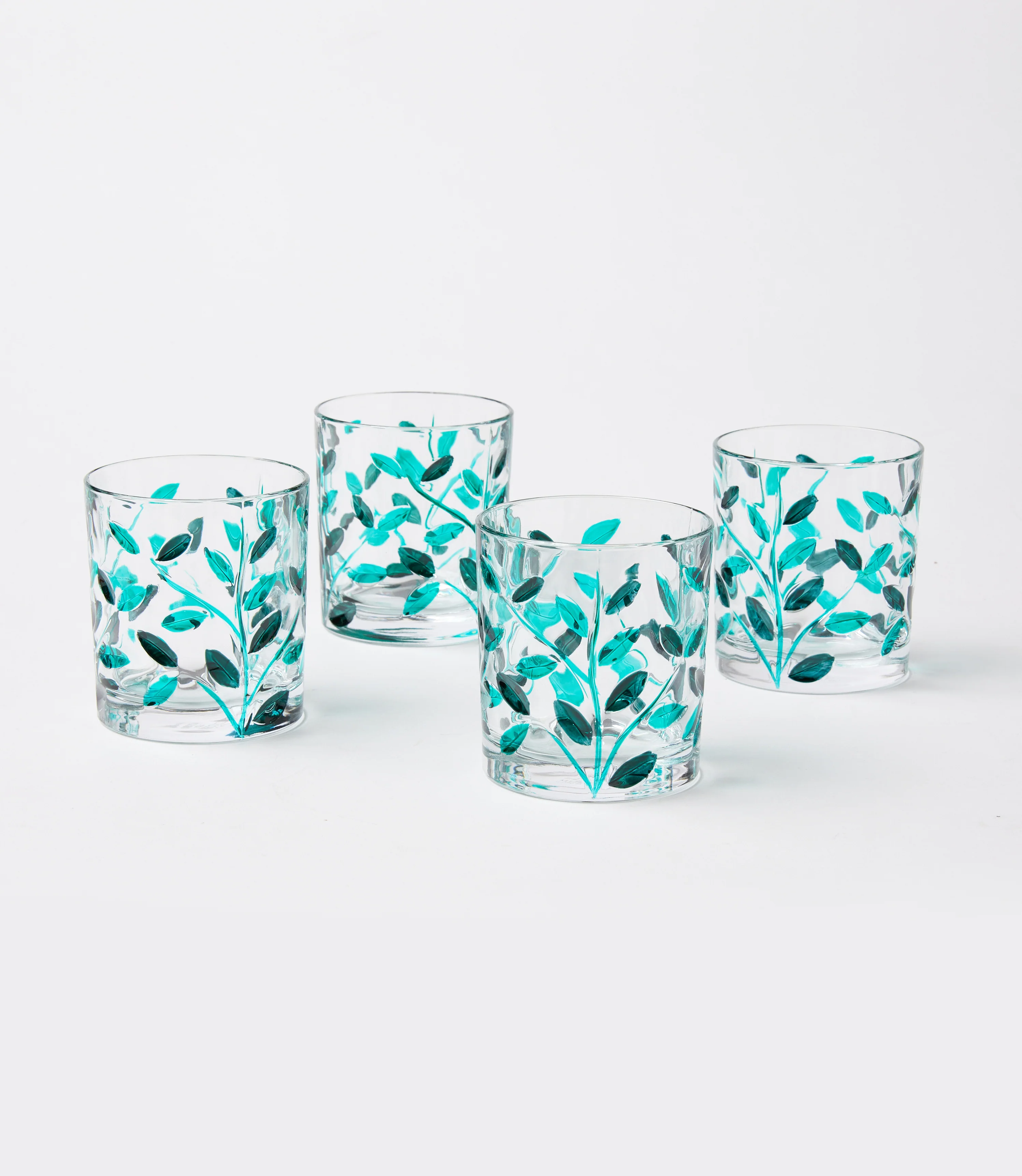 Hand-Painted Short Drinking Glass